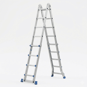 Escalera de Aluminio Multiuso 4x5 Articulada y Telescópica (20 Peldaños / 5.1m) DLM405