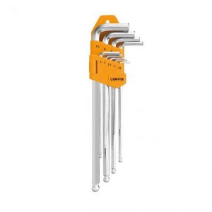 Llave Hexagonal Allen De Punto De Bola 9Pcs - Brazo Largo CFH-D02002-2