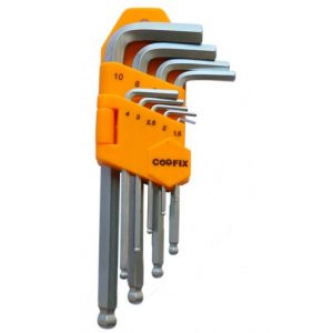 Llave Hexagonal Allen De Punto De Bola 9Pcs - Brazo Corto CFH-D02002-3