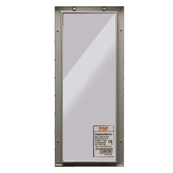 Mirilla RF 23mm rectangular 200*600mm con vidrio y marco MIRI601